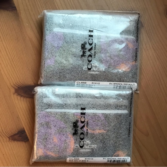 🌺 Coach Slim Id Card Case In Signature Canvas With Rose Print - Picture 9 of 9